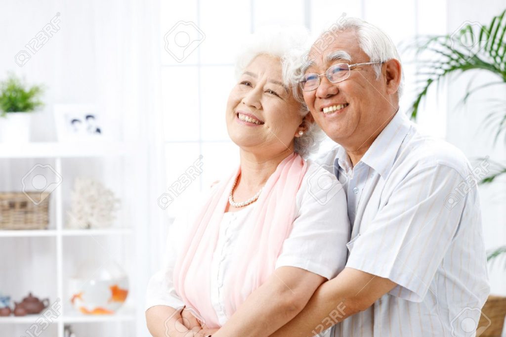 old couple at home